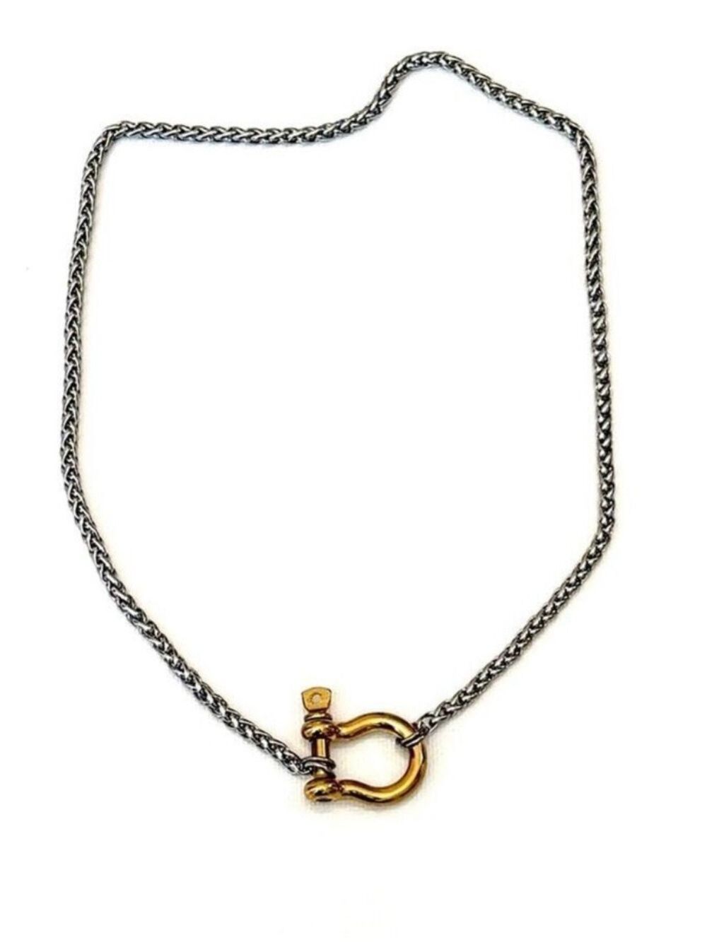 Chain Necklace With Gold Toggle Clasp Two-Tone 18 Inch